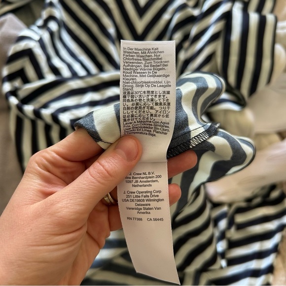 Christopher John Rogers X J.Crew cross-front maxi dress in stripe navy and white - Picture 13 of 13